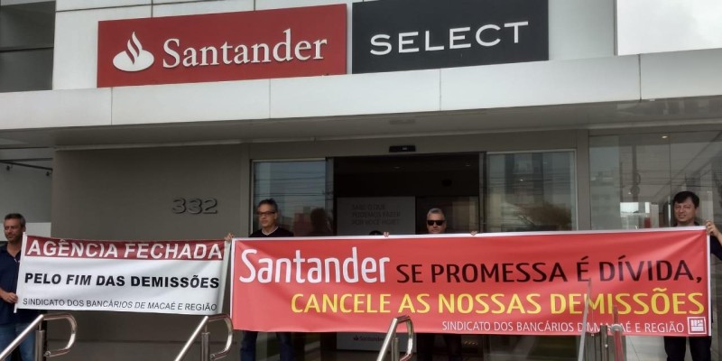 CONTRA AS DEMISSÕES NO SANTANDER
