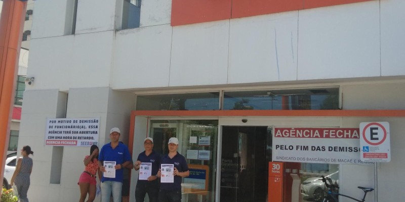 Paralisação na agência do Itaú Cavaleiros em Macaé
