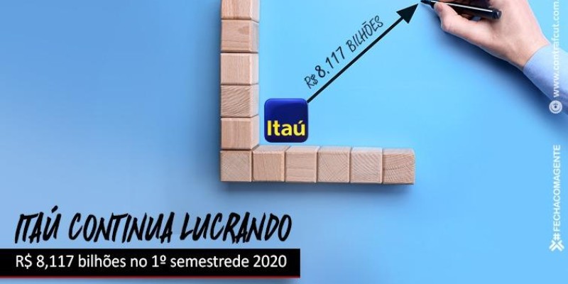 Itaú lucra R$ 8,117 bilhões no 1º semestre de 2020