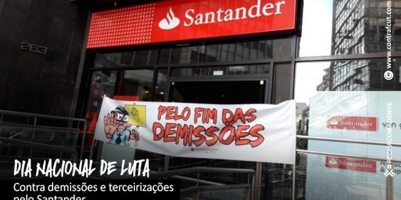 Bancários protestam contra demissões no Santander