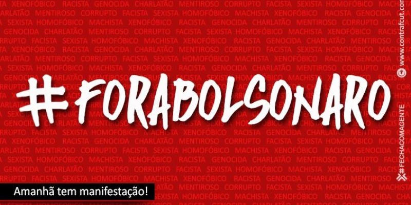 Amanhã tem manifestações ‘Fora Bolsonaro’