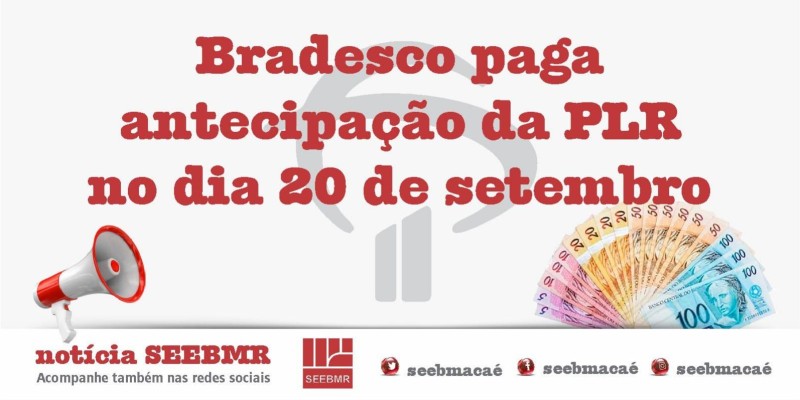 PLR do Bradesco será paga dia 20