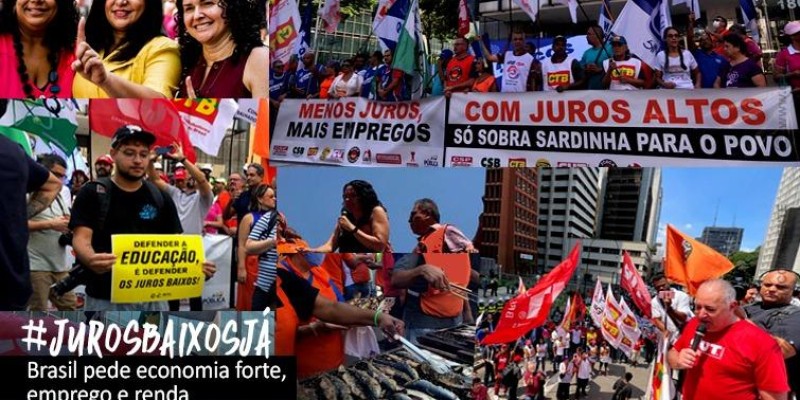 Trabalhadores protestam contra os juros altos em todo o país