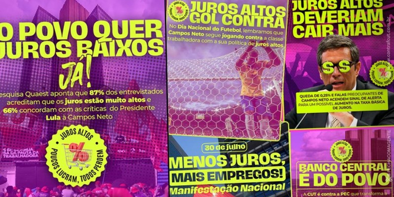 Nesta terça, trabalhadores vão às ruas pela redução dos juros