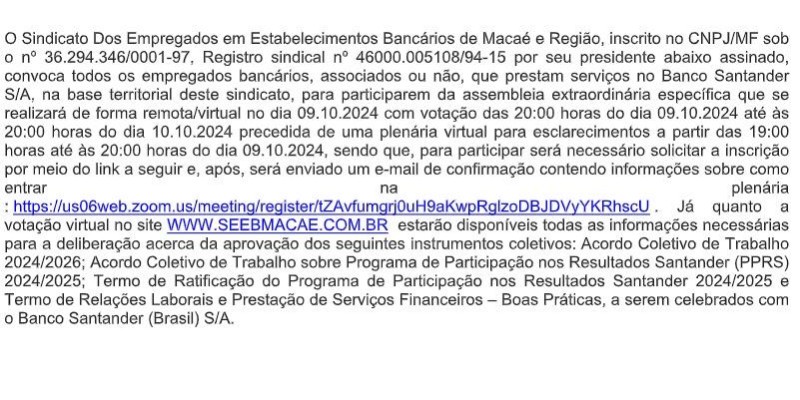 EDITAL Nº12 ASSEMBLEIA EXTRAORDINÁRIA ESPECÍFICA