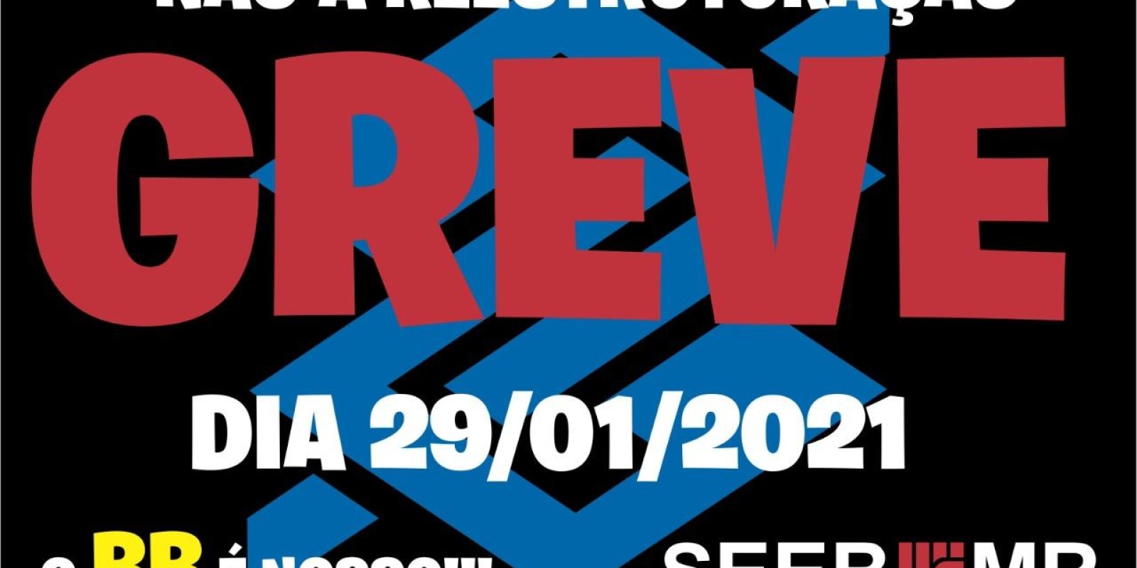 Greve no Banco do Brasil dia 29/01 contra a reestruturação