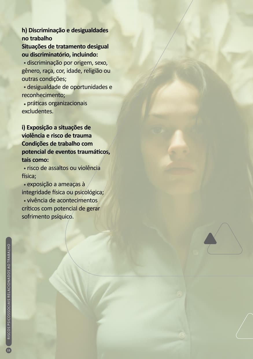 Página 15 da cartilha Sobre Riscos Psicossociais