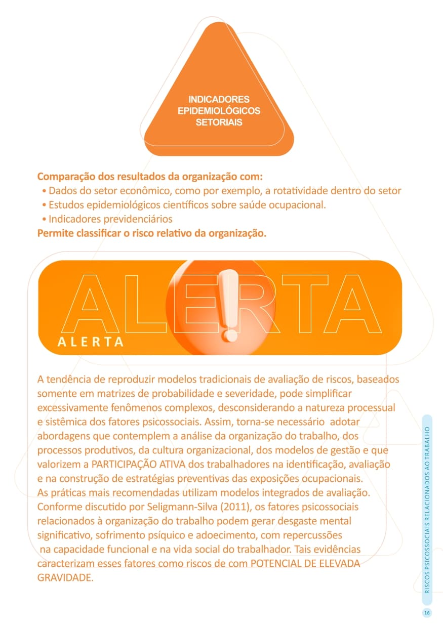 Página 16 da cartilha Sobre Riscos Psicossociais