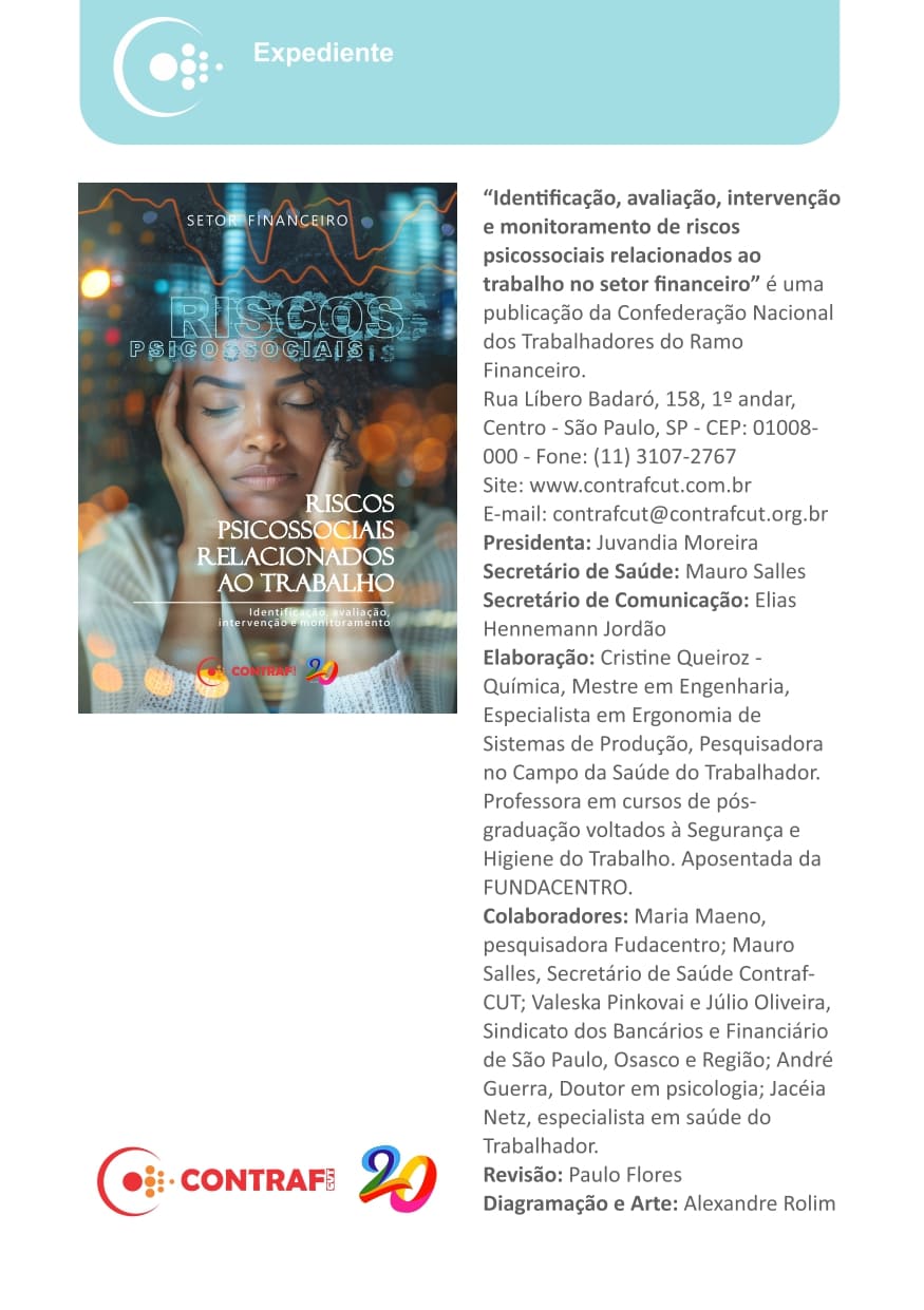 Página 21 da cartilha Sobre Riscos Psicossociais