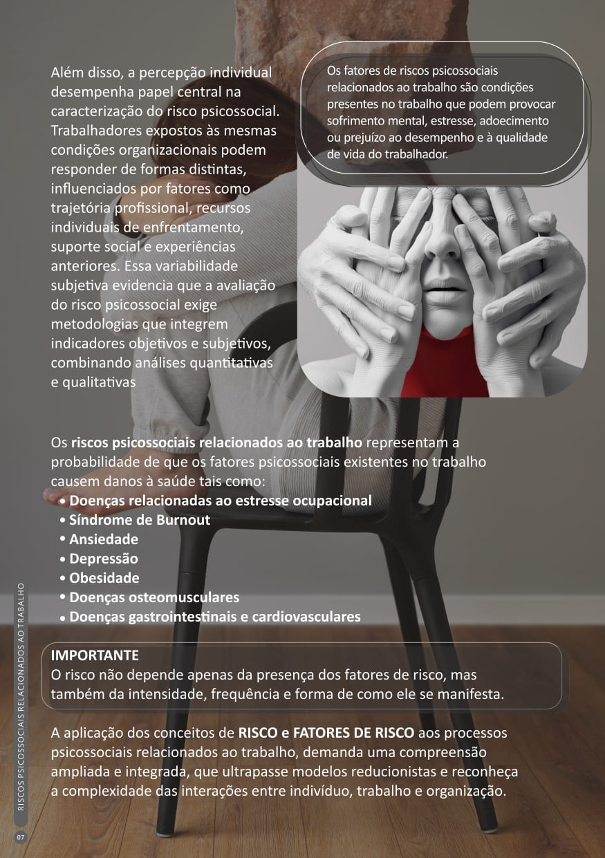 Página 7 da cartilha Sobre Riscos Psicossociais