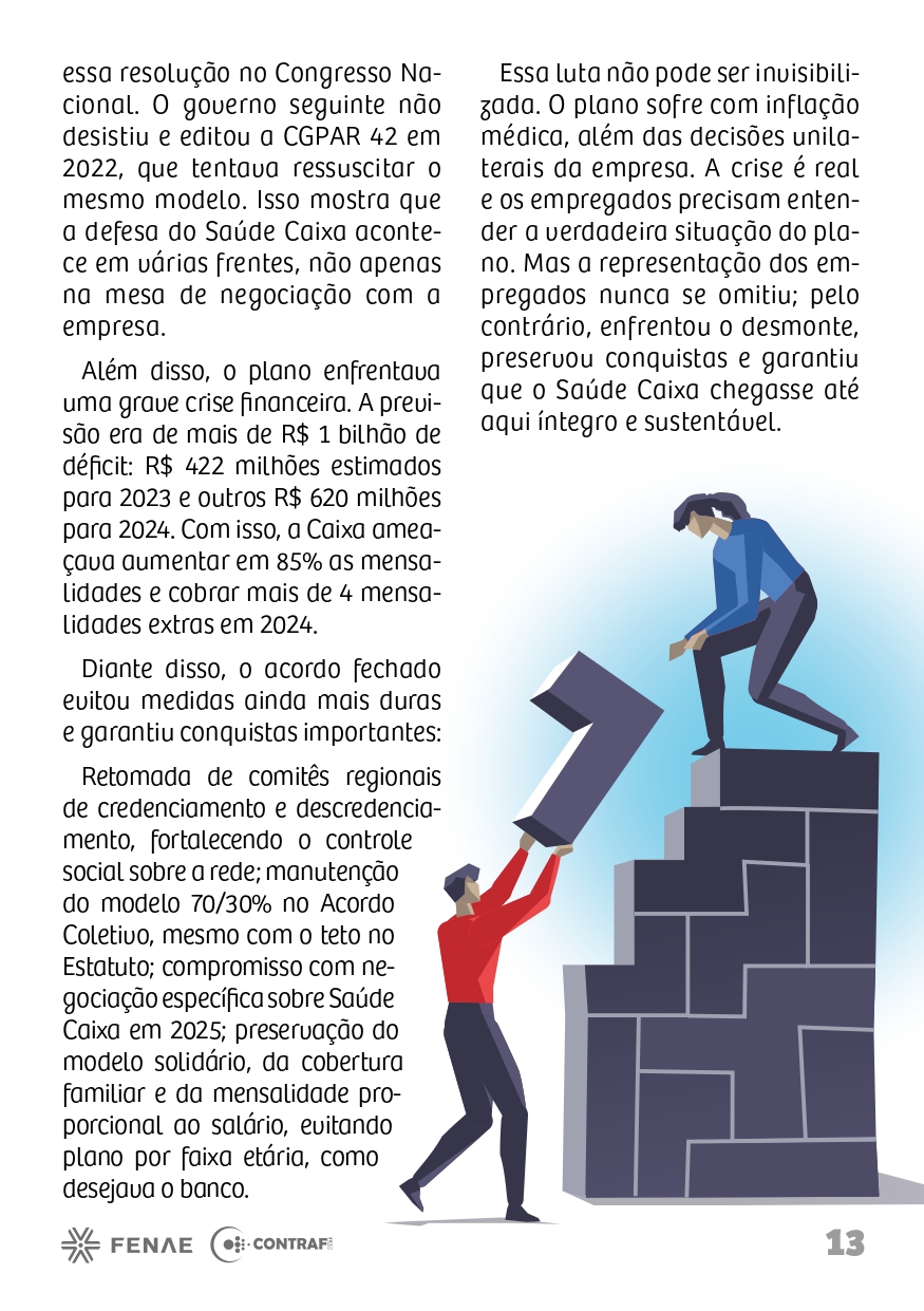 Página 13 da cartilha Saúde Caixa