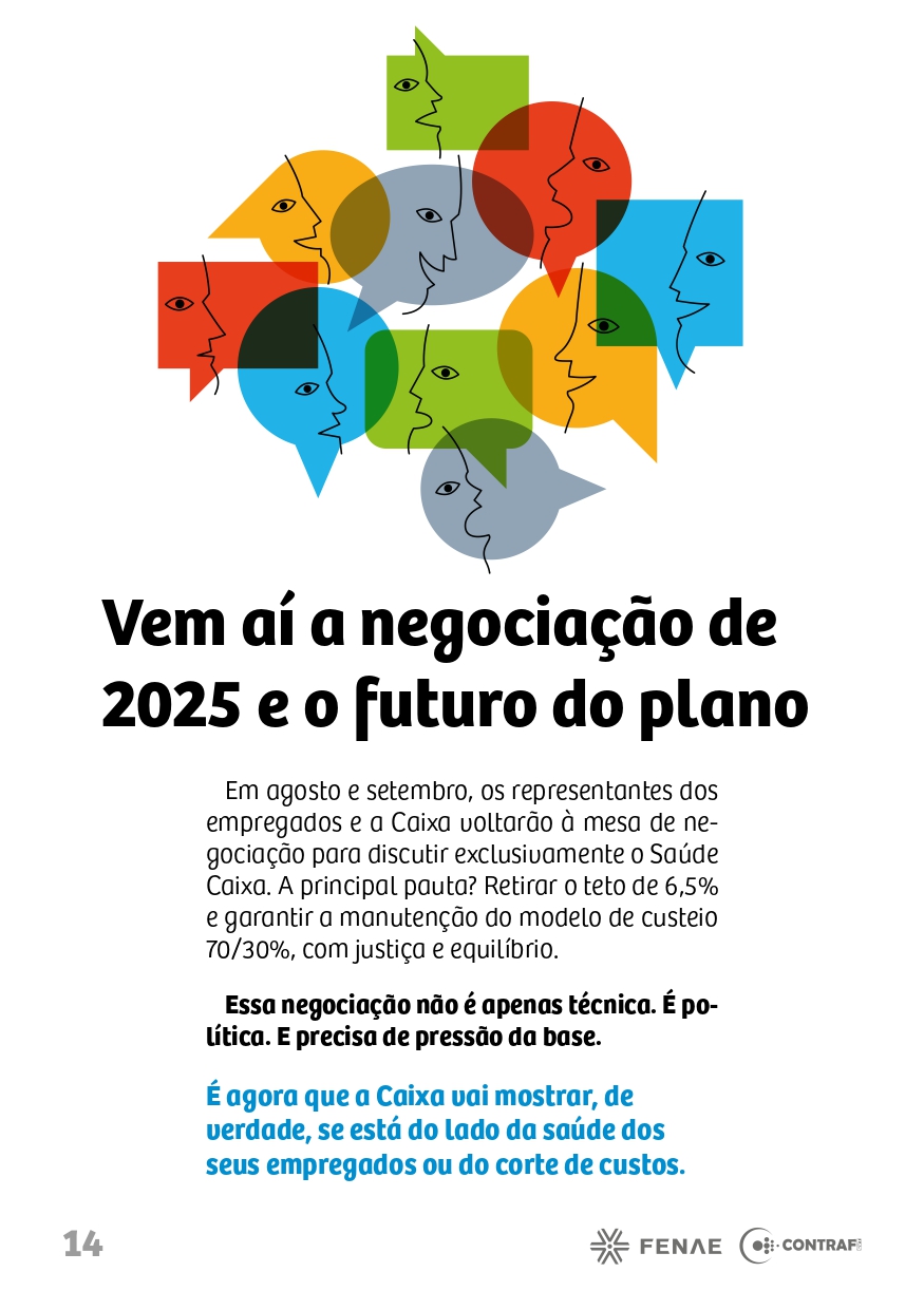 Página 14 da cartilha Saúde Caixa