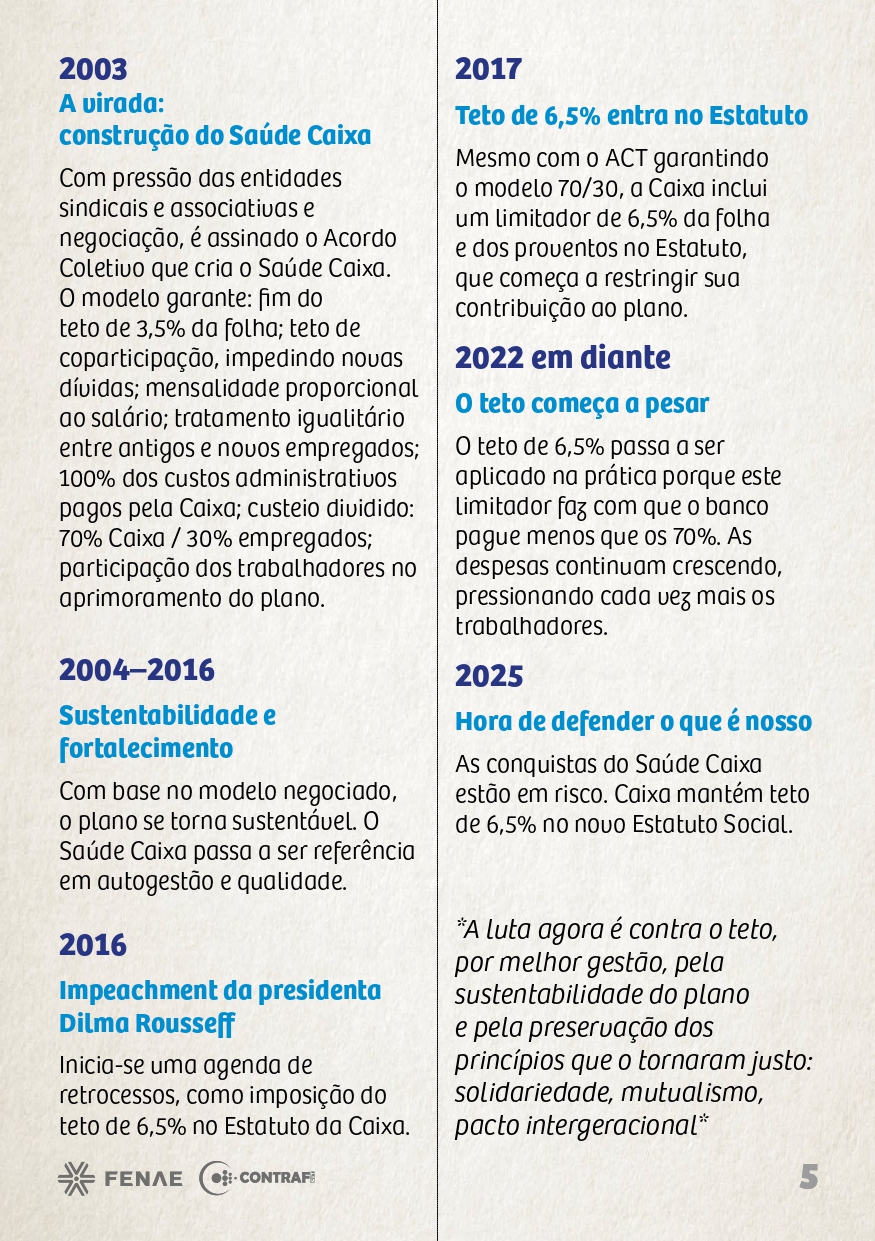 Página 5 da cartilha Saúde Caixa