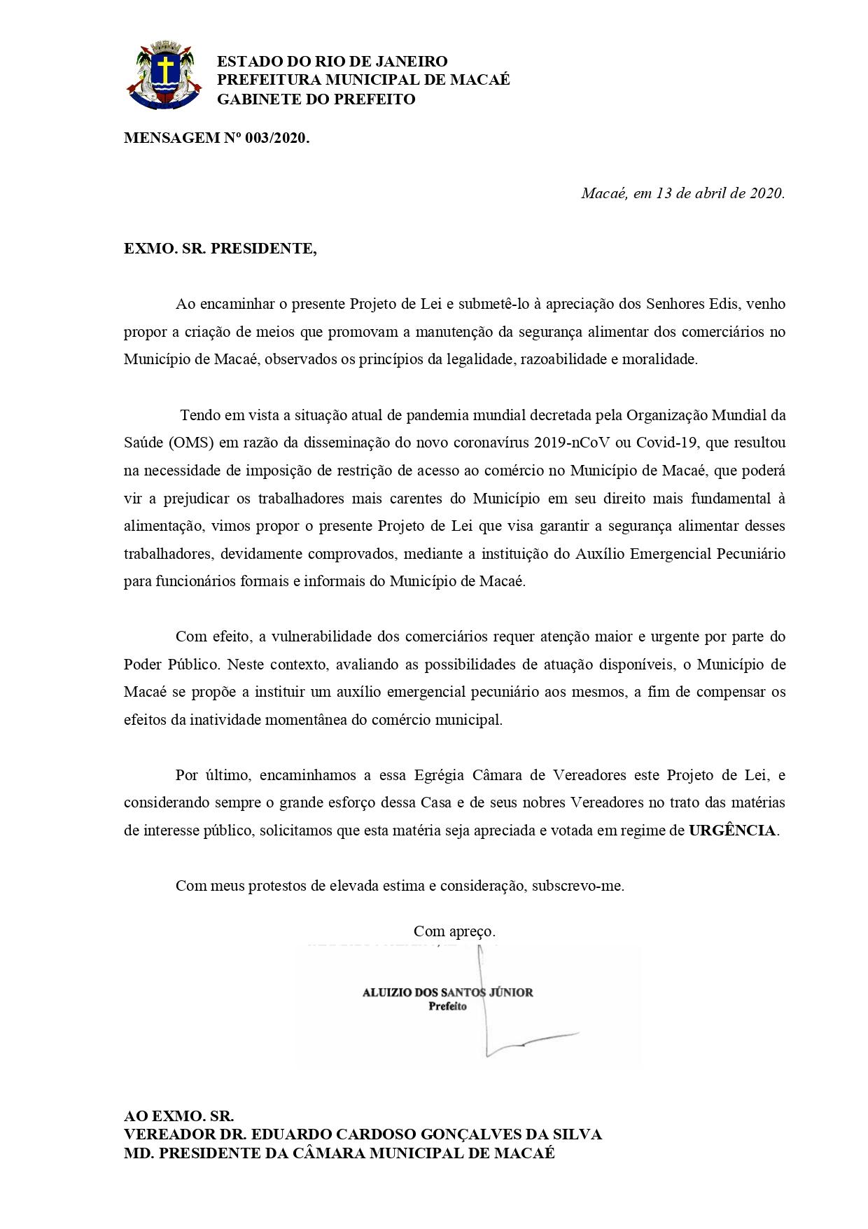Projeto de lei assinado nesta segunda (13) propõe criação de auxílio financeiro de R$ 800