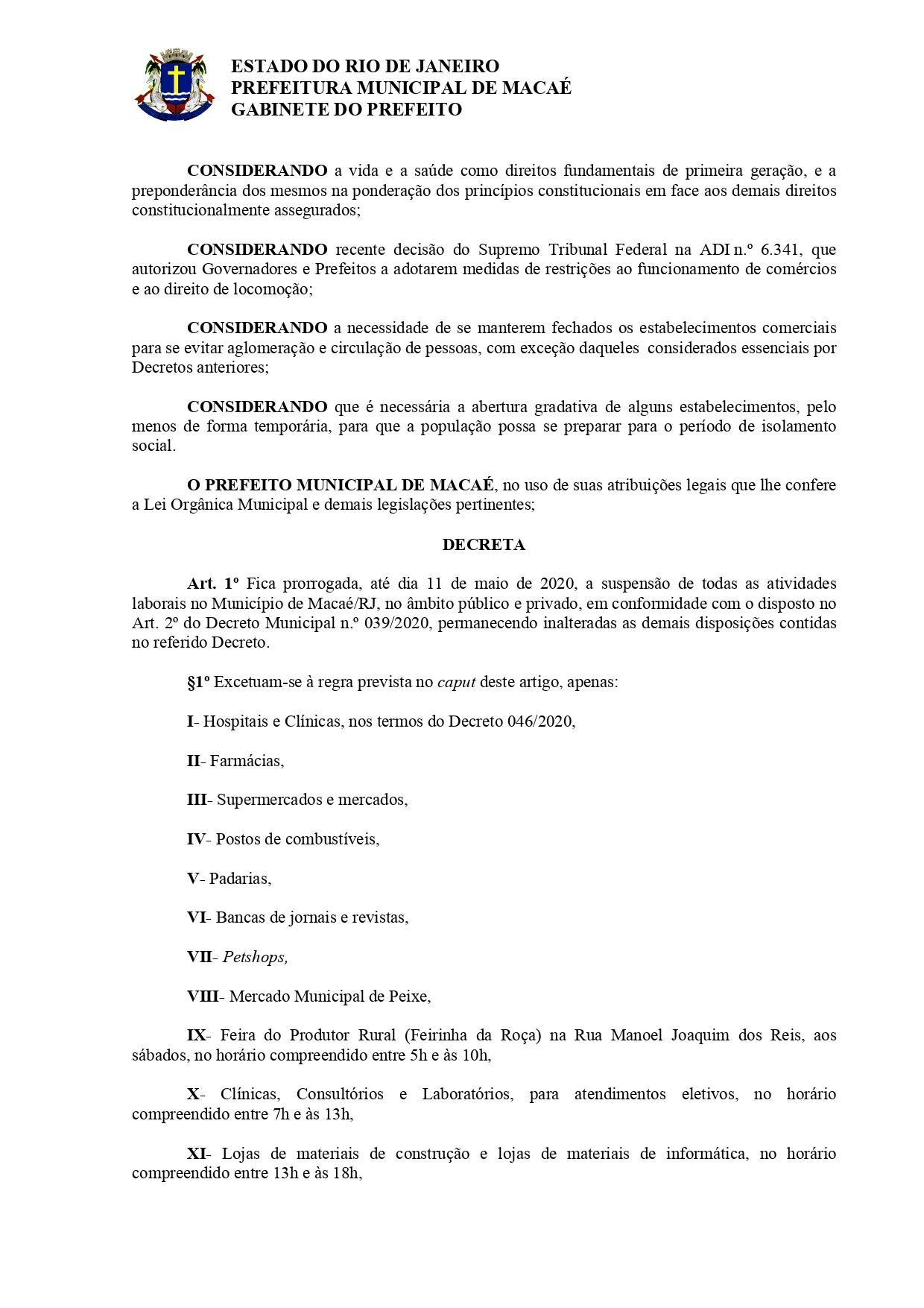 Decreto 062-2020  Uso obrigatório de mascaras pelos clientes