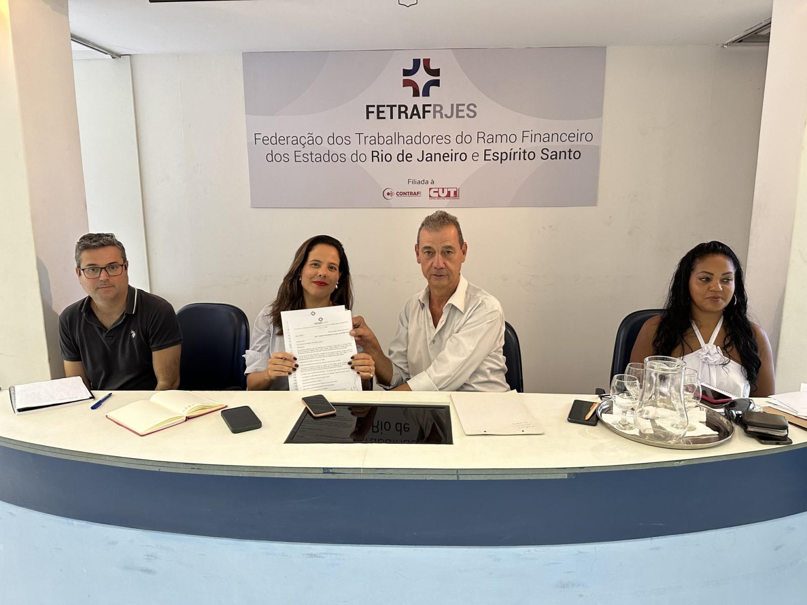 Sindicato dos Bancários de Macaé e Região se reuniu na sede da Fetraf RJ/ES com Relações Sindicais do Itaú