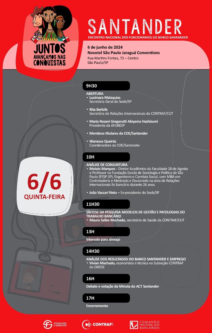 Funcionários do Santander realizam Encontro Nacional nesta quinta-feira (6)