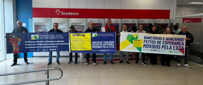 Dia Nacional de Luta do Bradesco mobiliza trabalhadores em defesa do emprego